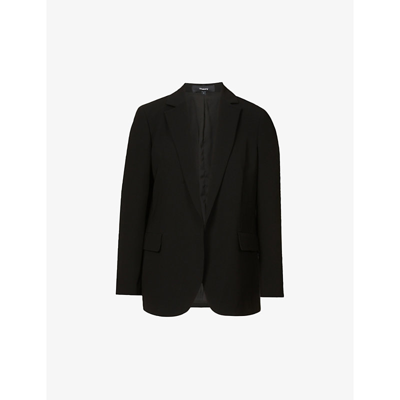 Shop Theory Single-breasted Crepe Blazer In Black