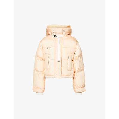 Shop Shoreditch Ski Club Willow Padded Shell Puffer Jacket In Peach