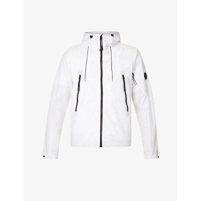 Shop C.p. Company Pro-tek Brand-patch Shell Hooded Jacket In Gauze White