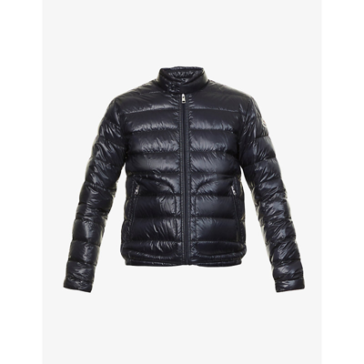 Shop Moncler Men's Navy Acorus Quilted Shell-down Jacket