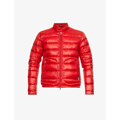 Shop Moncler Acorus Quilted Shell-down Jacket In Red