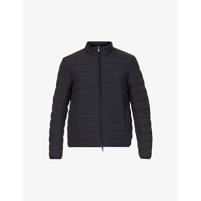 Shop Emporio Armani Quilted Relaxed-fit Shell-down Jacket In Blu Navy
