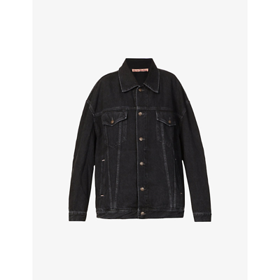 Shop Acne Studios Morris Oversized Denim Jacket In Black