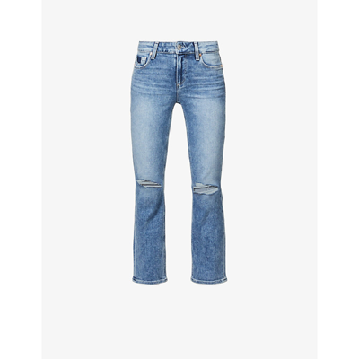 Shop Paige Amber Straight-leg Mid-rise Jeans In Walkabout