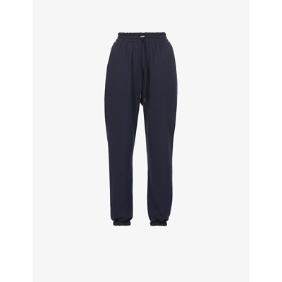 Shop The Frankie Shop Vanessa Mid-rise Cotton-jersey Jogging Bottoms In Navy