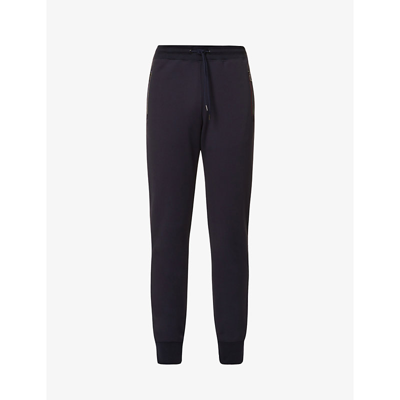 Shop Ps By Paul Smith Striped Slim-fit Tapered Woven Jogging Bottoms In Navy