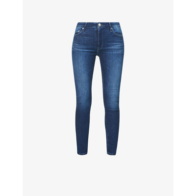 Shop Ag Farrah Skinny Mid-rise Stretch-cotton-blend Denim Jeans In 4 Years Deep Willows
