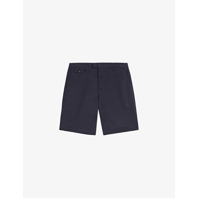 Shop Ted Baker Men's Dk-navy Ashfrd Regular-fit Stretch Cotton-blend Chino Shorts