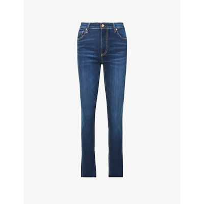 Shop Ag Mari Slim-fit High-rise Cotton-blend Jeans In Momentary