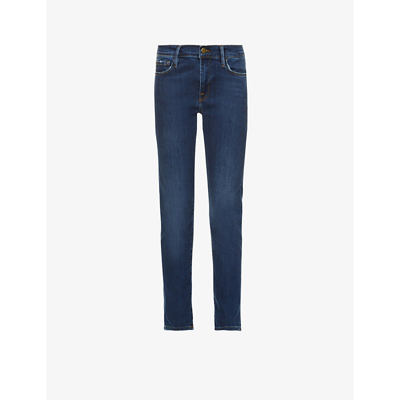Shop Frame Le Garcon Straight-leg Mid-rise Cotton-blend Denim Jeans In Dublin