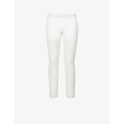 Shop Polo Ralph Lauren Slim-fit Tapered-leg Stretch-cotton Trousers In Deckwash White