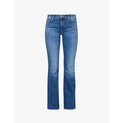 Shop Mother The Weekender Flared High-rise Stretch-denim Jeans In First Mate