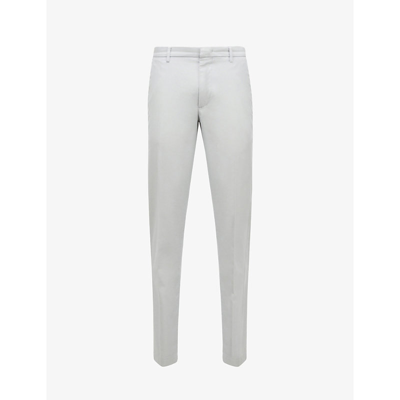 Hugo Boss Slim-fit Chinos In A Patterned Cotton Blend- Light Grey Men's  Chinos Size 30r In Light/pastel Grey | ModeSens