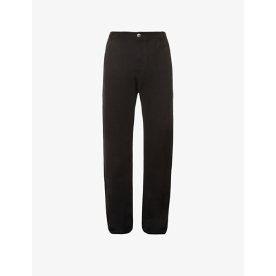 Shop Raf Simons X Smiley Relaxed-fit Straight-leg Jeans In Black