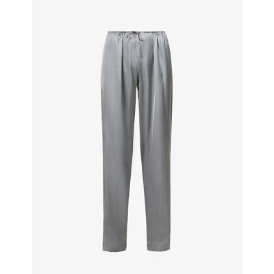Shop Jacquemus Le Pant Mentalo Wide-leg Mid-rise Crepe Trousers In Dark Grey