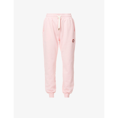 Shop Casablanca Tapered-leg High-rise Organic-cotton Jogging Bottoms In Pink Loopback