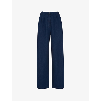 Shop Whistles Women's Blue Nino Wide-leg Denim Trousers