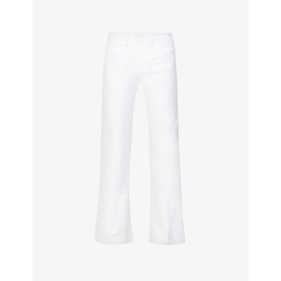 Shop Paige Leenah Wide-leg High-rise Jeans In Crisp White