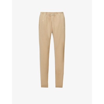 Shop Sami Miro Vintage Tapered Organic Hemp And Cotton-blend Jogging Bottoms In Taupe
