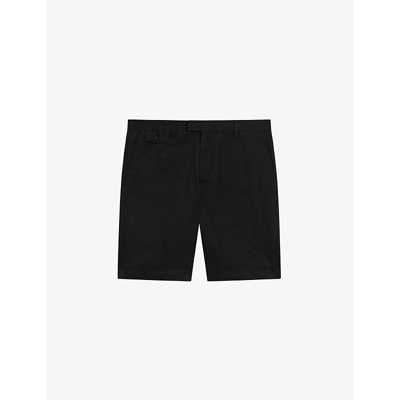 Shop Ted Baker Men's Black Ashfrd Regular-fit Stretch Cotton-blend Chino Shorts