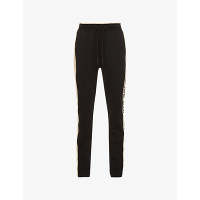 Shop Moose Knuckles Wabasso Brand-print Organic-cotton Jogging Bottoms In Black