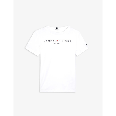 Tommy Hilfiger Kids' Essential Logo-print Cotton T-shirt 4-16 Years In  White | ModeSens
