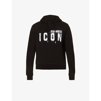 Dsquared2 Icon Logo Black Sweatshirt With Classic Hood In Black