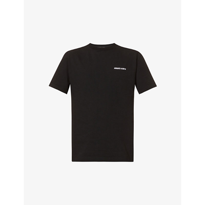 Shop Axel Arigato London Logo-embroidered Organic-cotton Jersey T-shirt In Black