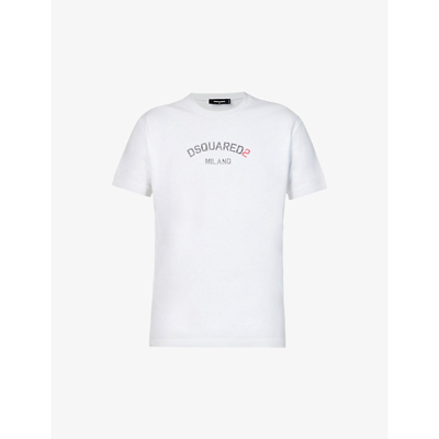 Shop Dsquared2 Logo-print Cotton-jersey T-shirt In White