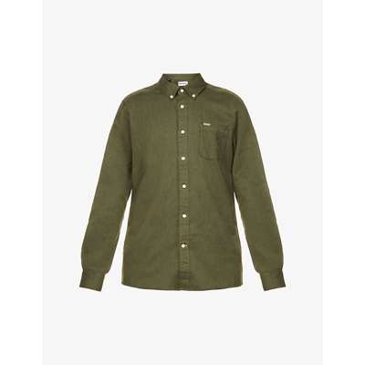 Shop Barbour Helmsley Tailored-fit Cotton Shirt In Forest