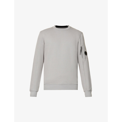 Shop C.p. Company Diagonal Fleece Regular-fit Cotton-jersey Sweatshirt In Griffin Grey