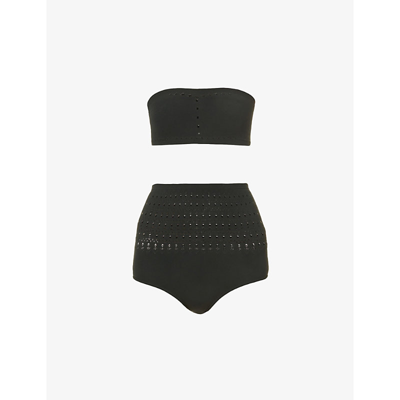 Shop Alaïa Womens Vert Fonce Maillot Knit Bikini 12