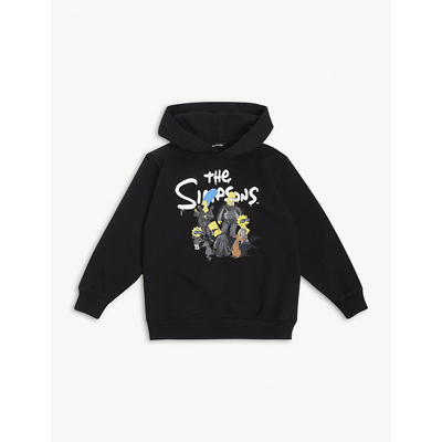 Shop Balenciaga X The Simpsons Graphic-print Cotton Hoody 4-10 Years In Black