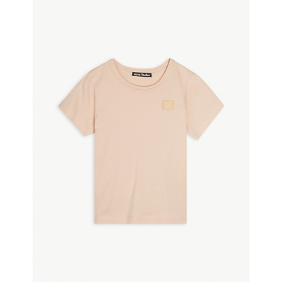 Shop Acne Studios Nash Logo-embroidered Cotton-jersey T-shirt 3-10 Years In Pink