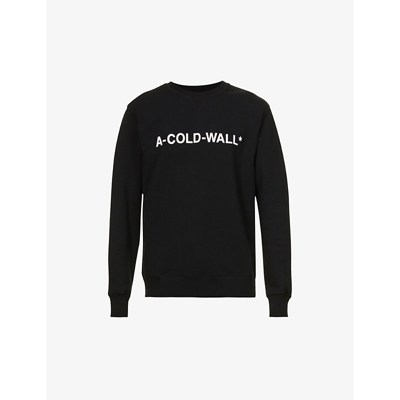 Shop A-cold-wall* Essential Logo-print Cotton-jersey Sweatshirt In Black