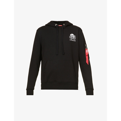 Alpha Industries Heritage Dragon Graphic-print Cotton-jersey Hoody In Black  | ModeSens