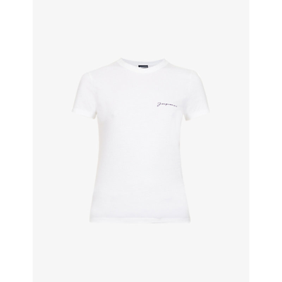 Shop Jacquemus Le T-shirt Jacques Organic Cotton-jersey T-shirt In White