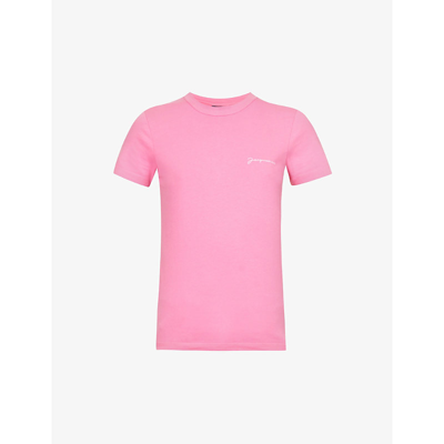 Shop Jacquemus Le T-shirt Jacques Organic Cotton-jersey T-shirt In Pink