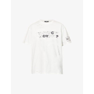 Shop Haculla Blowing Up Graphic-print Cotton-jersey T-shirt In Vintage Off-white