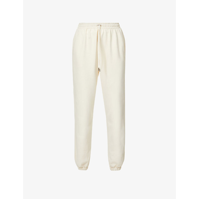 Shop The Frankie Shop Vanessa Tapered High-rise Organic-cotton Jogging Bottoms In Vanilla