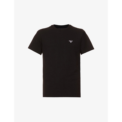 Shop Barbour Mens Black Sports Logo-embroidered Cotton-jersey T-shirt