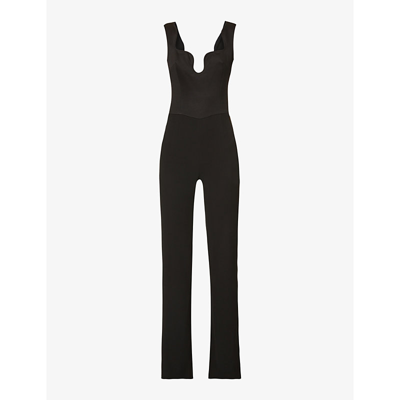 Shop Galvan Siren Slim-fit Stretch-woven Jumpsuit In Black