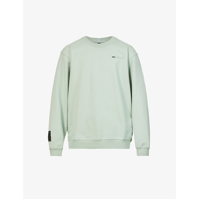 Shop Mcq By Alexander Mcqueen Logo-print Crewneck Cotton-jersey Sweatshirt In Overcast