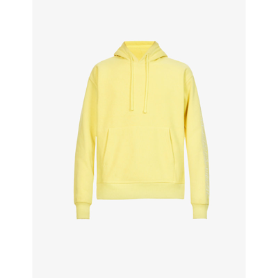 Shop Stussy Sport Relaxed-fit Cotton-jersey Hoody In Yellow