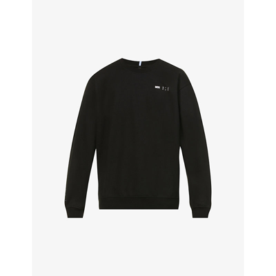 Shop Mcq By Alexander Mcqueen Logo-print Crewneck Cotton-jersey Sweatshirt In Darkest Black