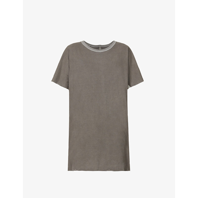 Shop Boris Bidjan Saberi Tape Trim Relaxed-fit Cotton-jersey T-shirt In Carbon Grey
