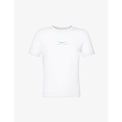Shop Helmut Lang Logo-print Cotton-jersey T-shirt In White