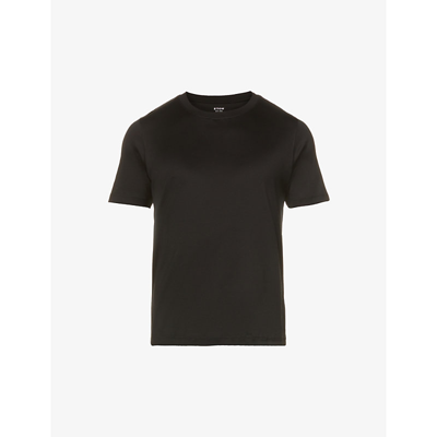 Shop Eton Slim-fit Cotton-jersey T-shirt In Black