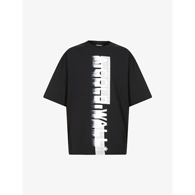 Shop A-cold-wall* Brand-print Relaxed-fit Cotton-jersey T-shirt In Black