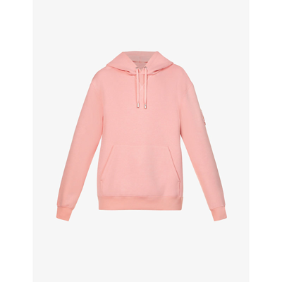 Shop Mackage Krys Logo-embroidered Cotton-blend Jersey Hoody In Blush